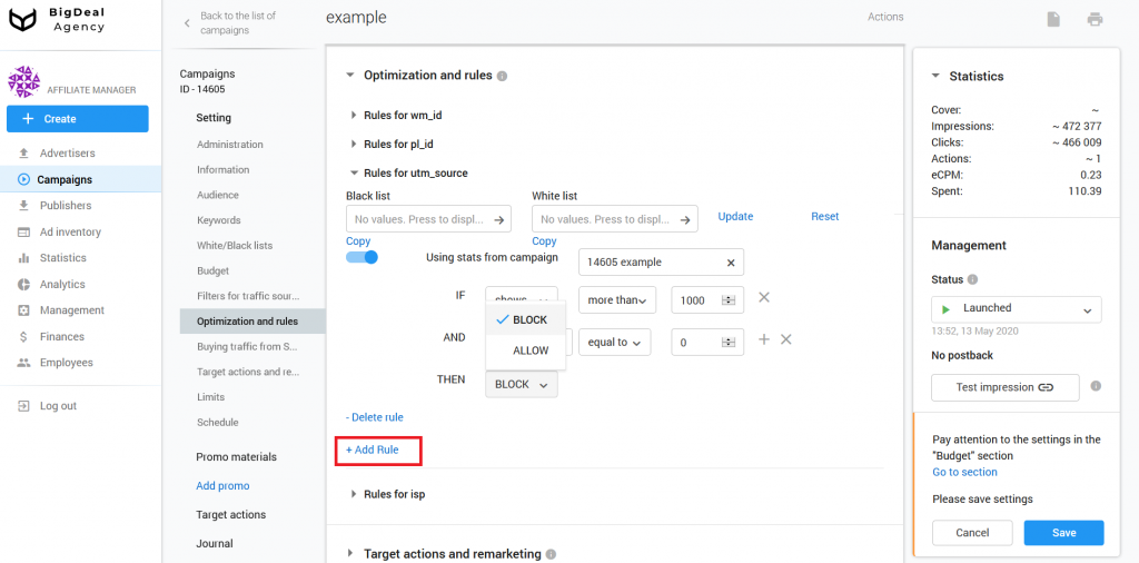 How to set up Automated Rules in Campaign