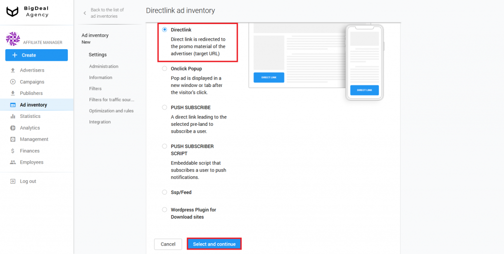 Directlink creation and Integration Guide for Publishers