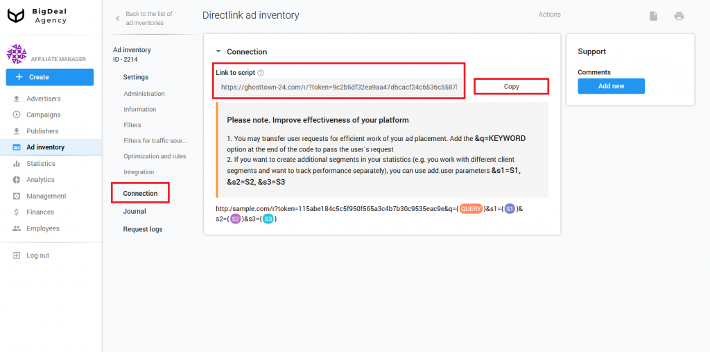 Directlink creation and Integration Guide for Publishers