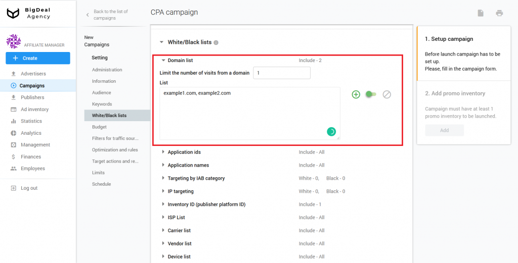 Creation of CPA Campaign