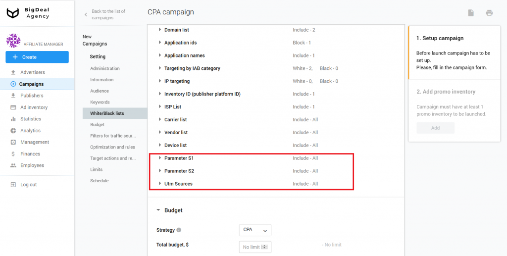 Creation of CPA Campaign