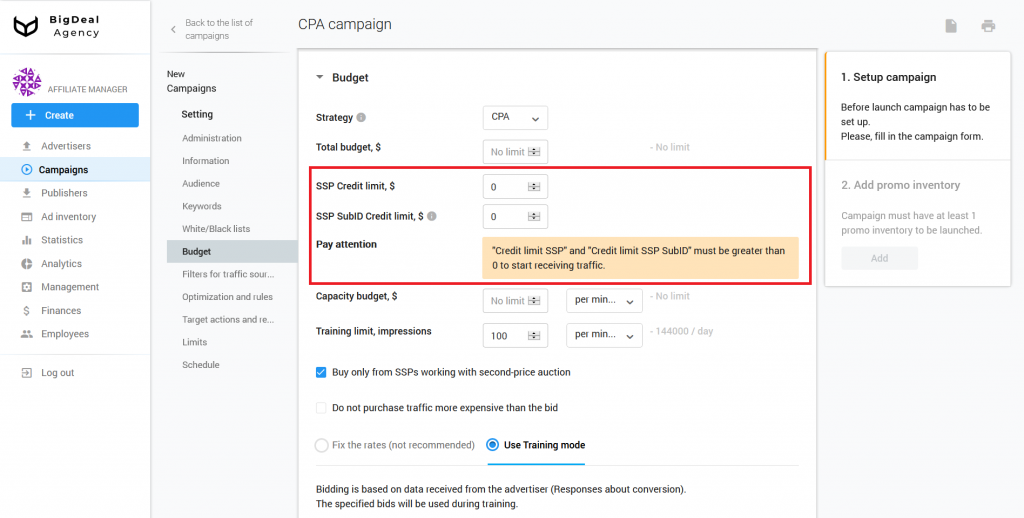 Creation of CPA Campaign