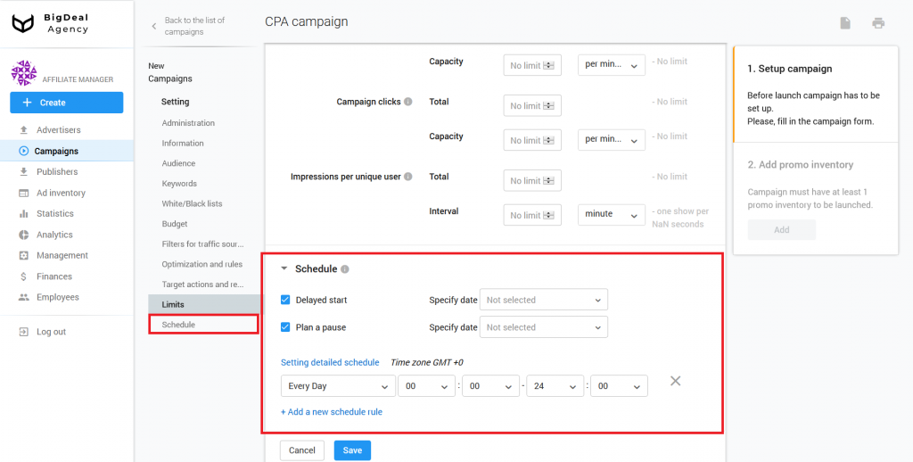 Creation of CPA Campaign