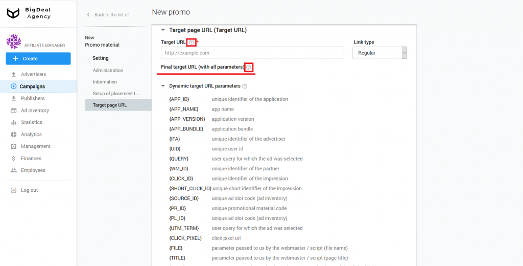 How to set up Directlink Promo Material