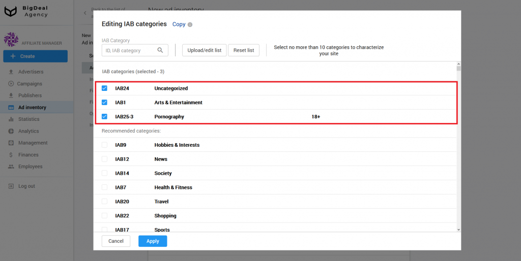 Creation of SSP/Feed Ad Inventory