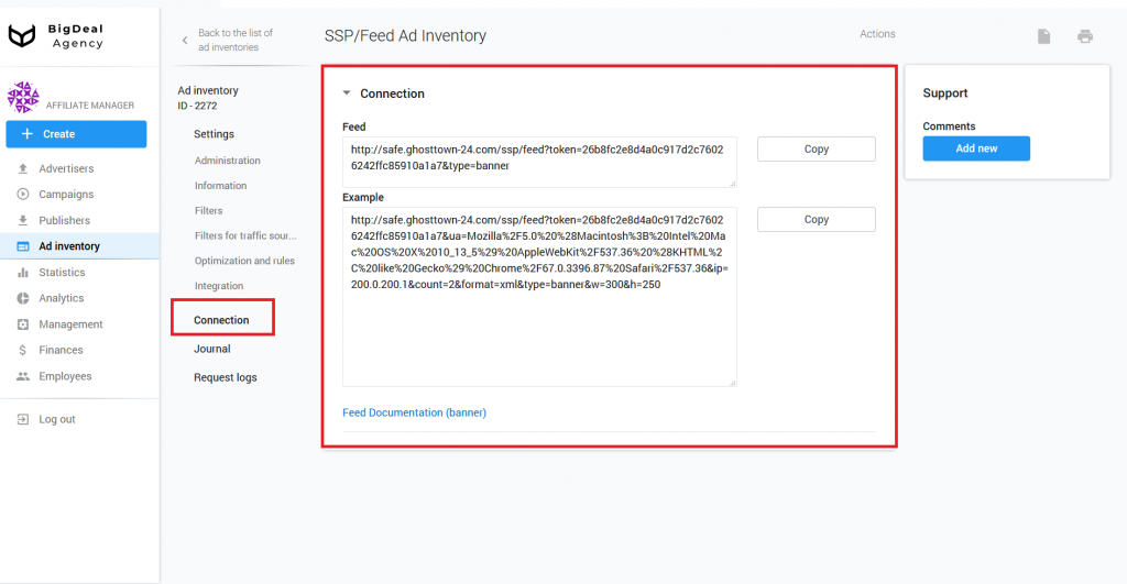 Creation of SSP/Feed Ad Inventory