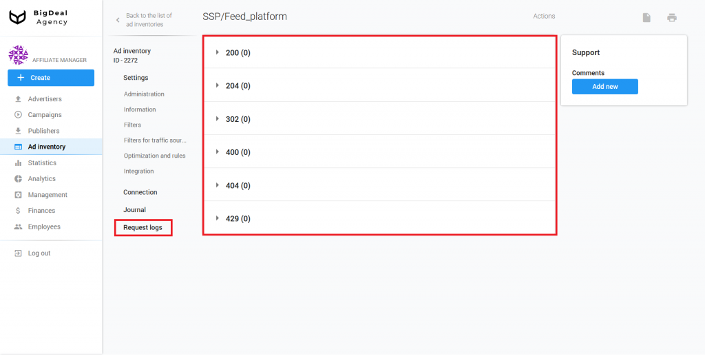 Creation of SSP/Feed Ad Inventory