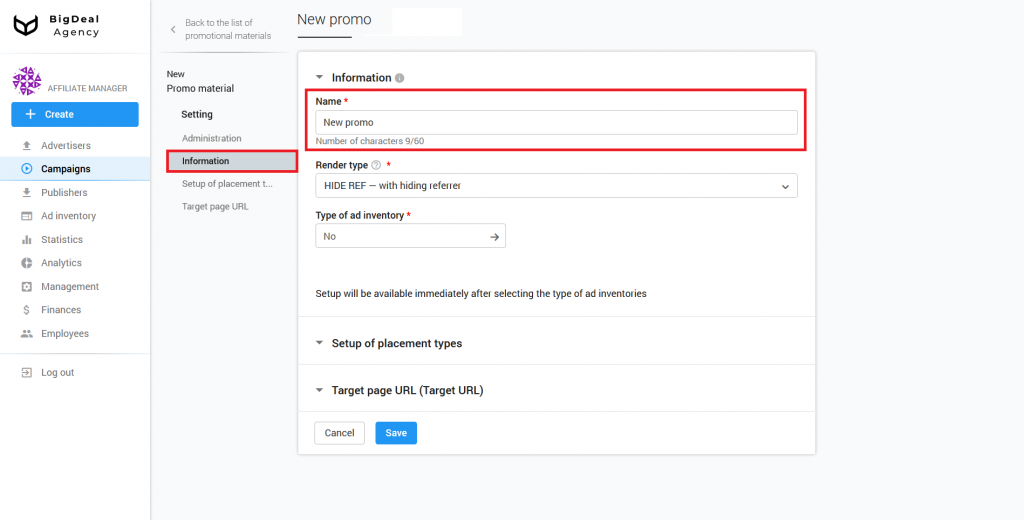 How to set up Teaser Promo Material