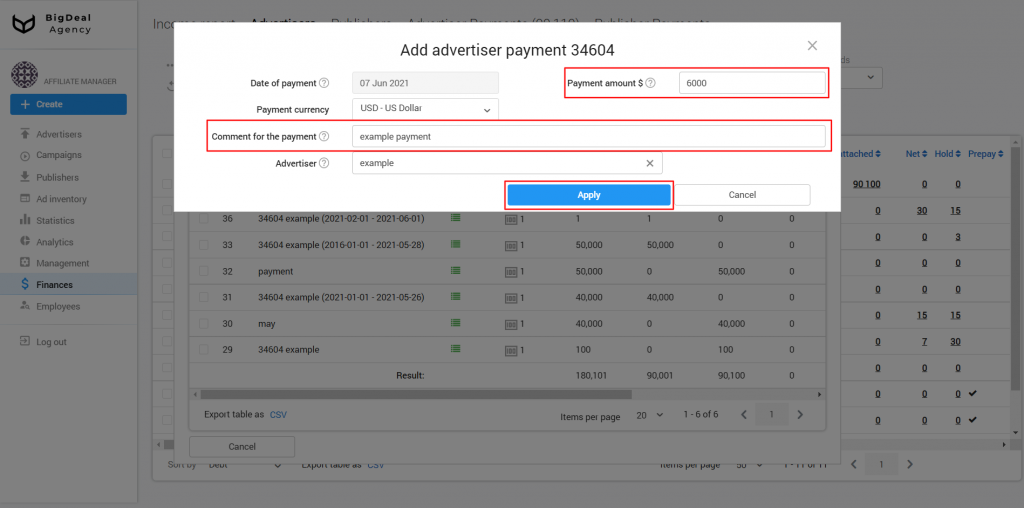 Confirmation of Payments by Advertisers and Publishers