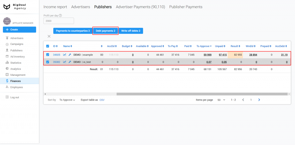 Confirmation of Payments by Advertisers and Publishers