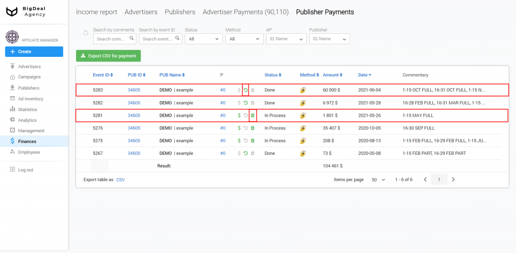 Confirmation of Payments by Advertisers and Publishers