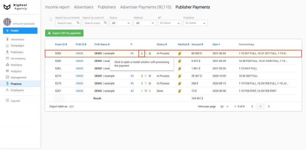 Confirmation of Payments by Advertisers and Publishers